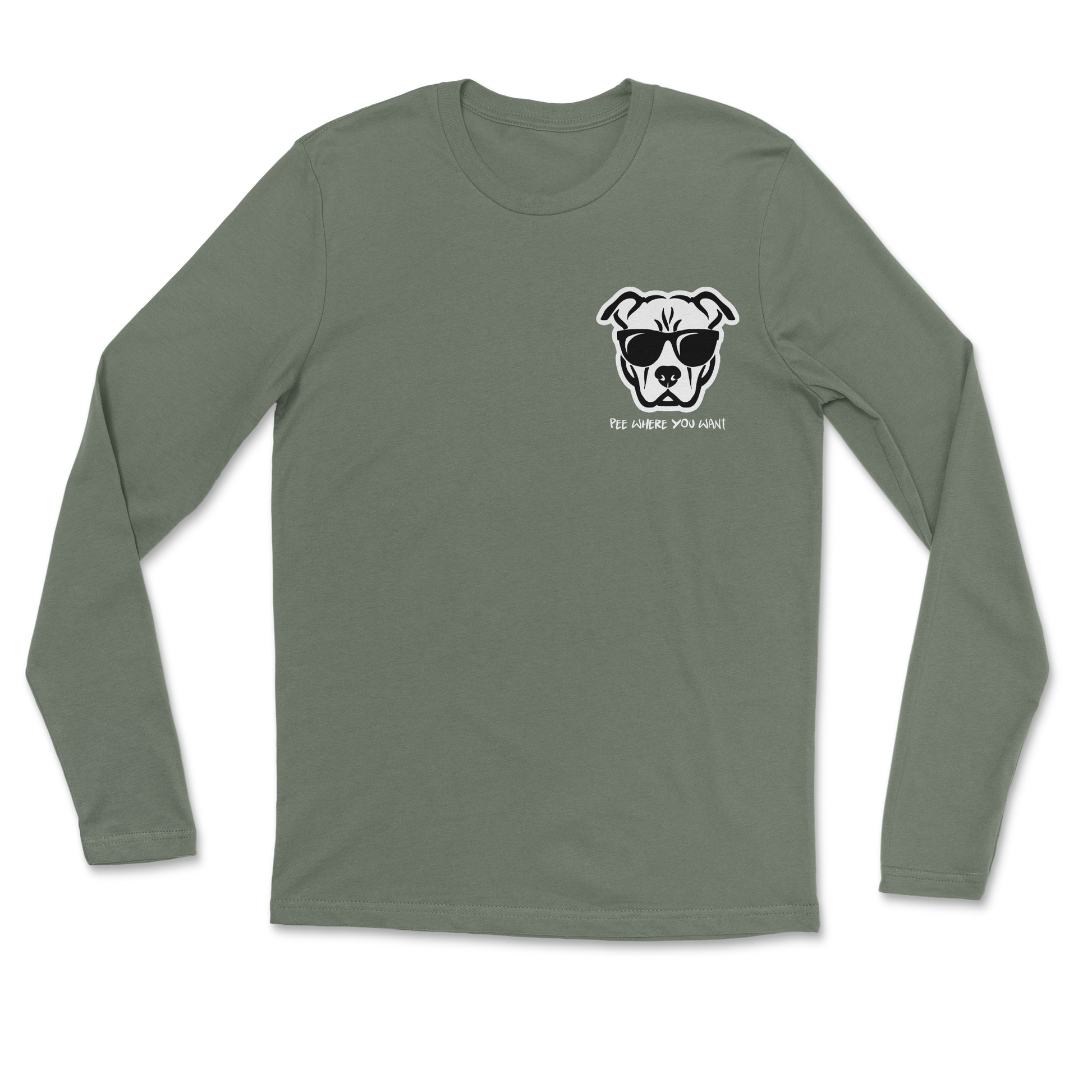 The Nice Shirt Long Sleeve Pee Where You Want  in Military-Green