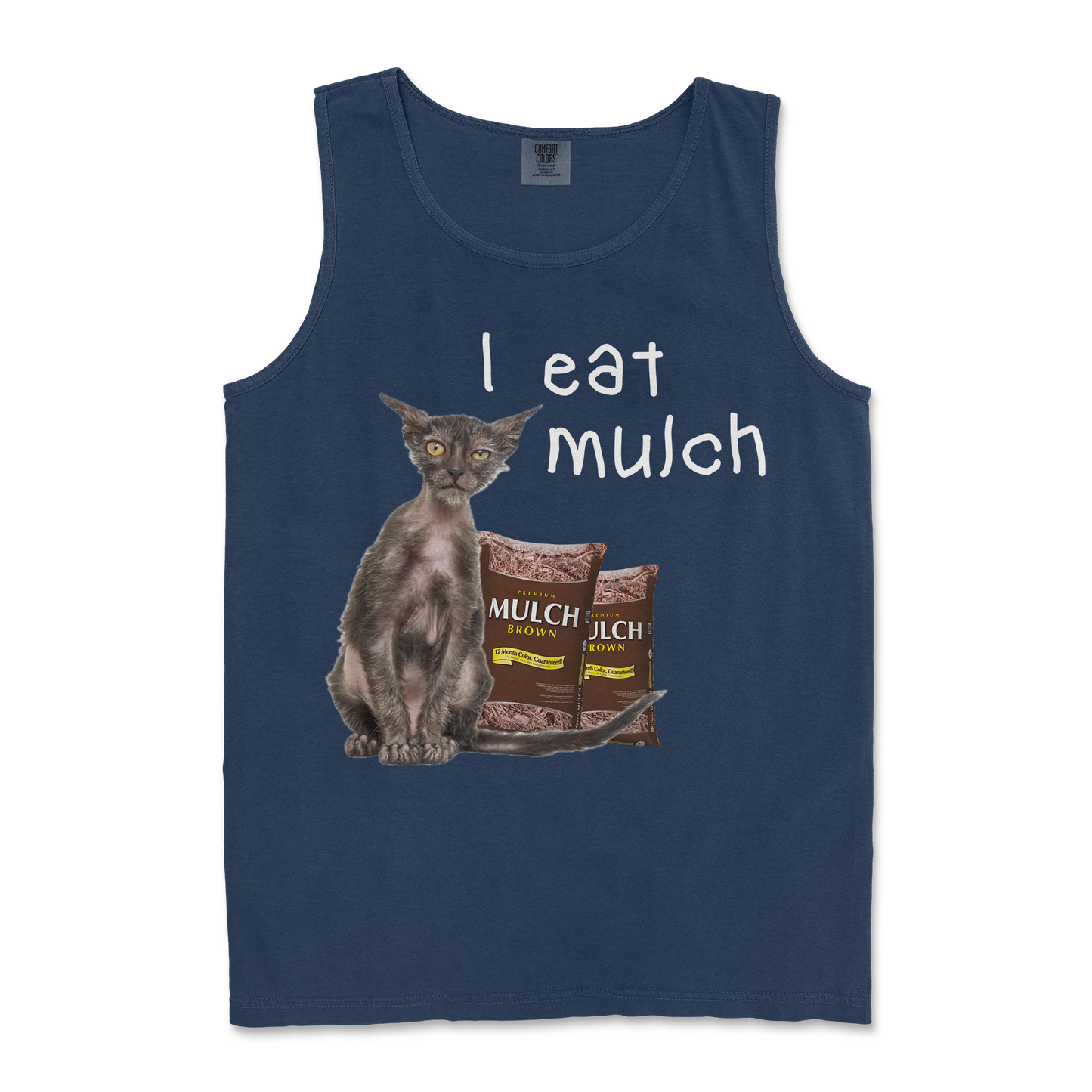 Comfort Colors Tank Top I Eat Mulch in TrueNavy