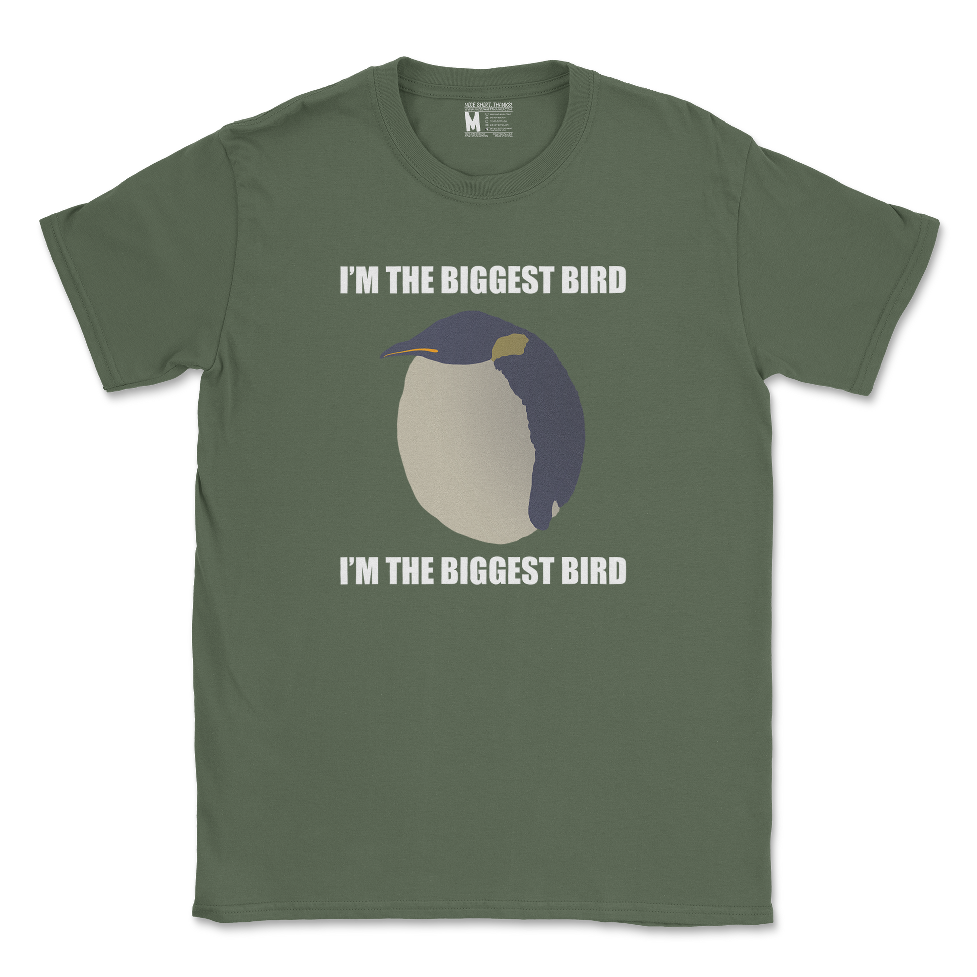 Gildan SoftStyle T-Shirt I Am The Biggets Bird in Military Green