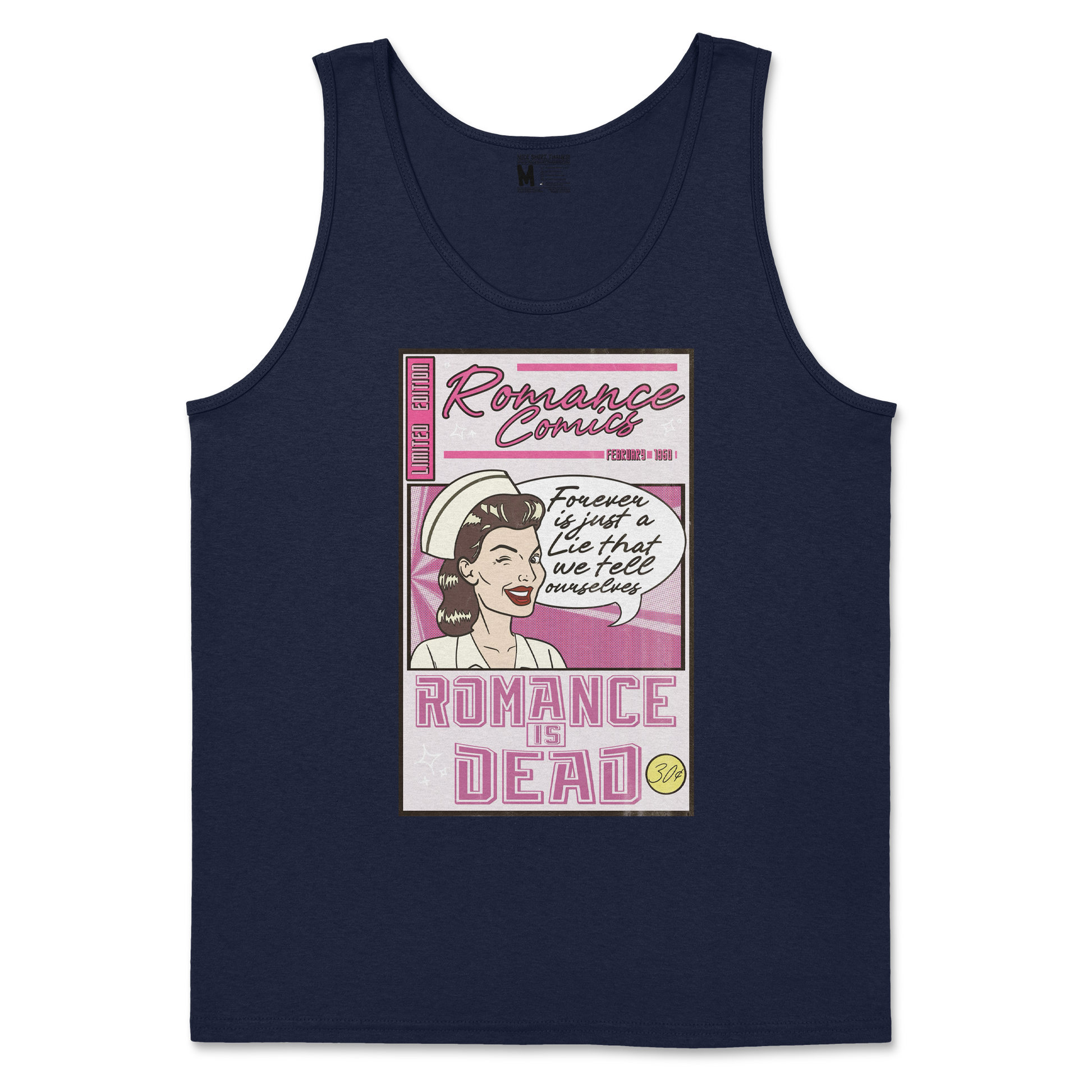 Gildan SoftStyle Tank Top Romance is Dead in Navy