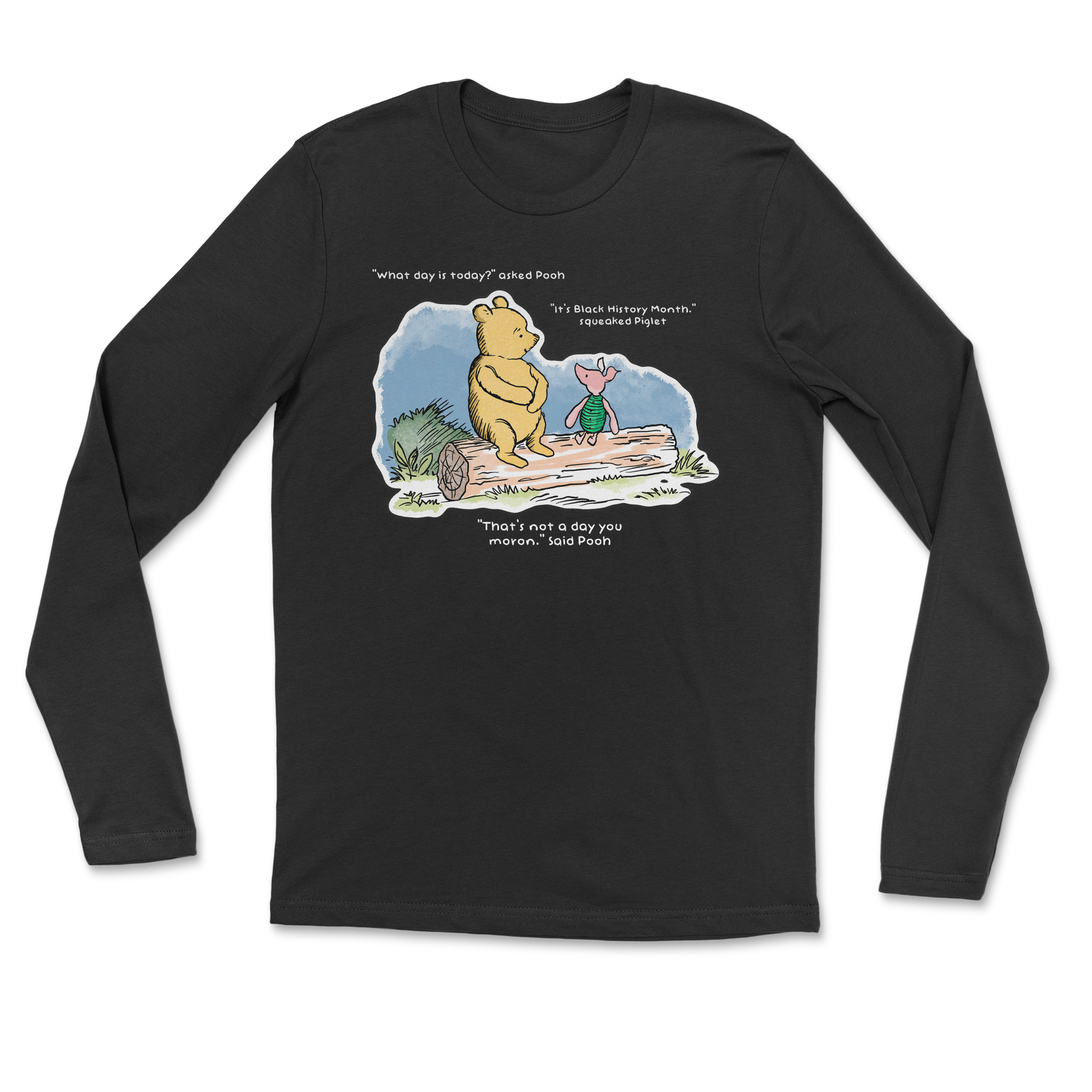 The Nice Shirt Long Sleeve Winnie the Pooh  in Black