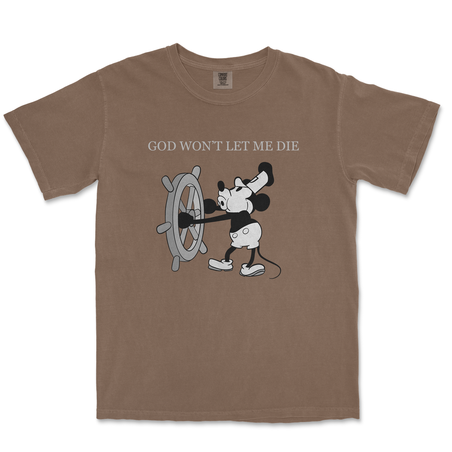 Comfort Colors T-Shirt God Wont Let Me Die in Espresso