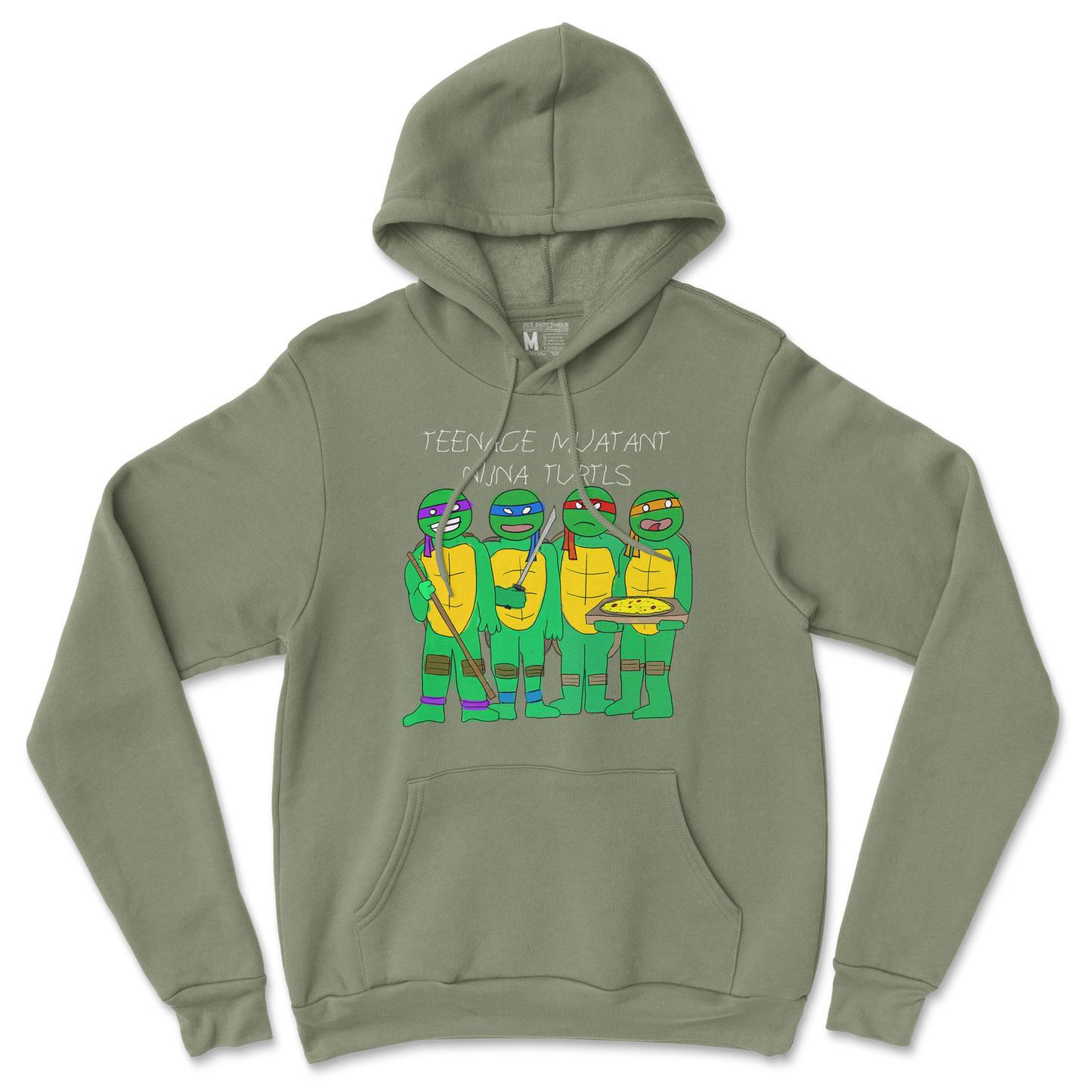 Gildan SoftStyle Hoodie Ninja Turtles in Military Green