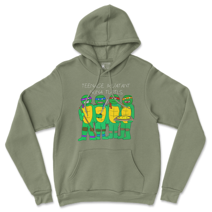 Gildan SoftStyle Hoodie Ninja Turtles in Military Green