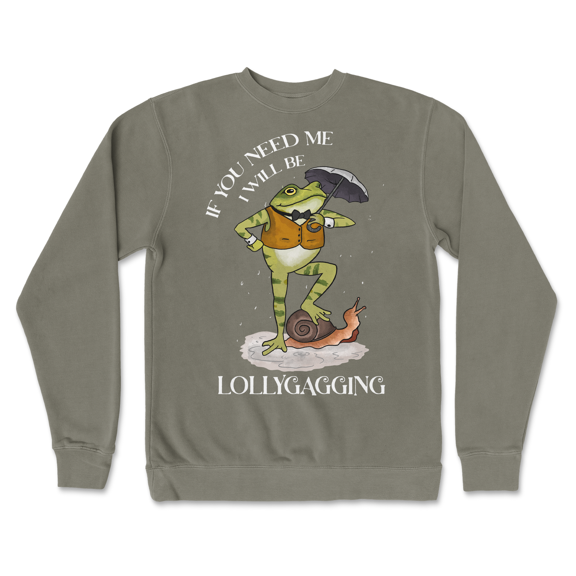 Independent Clothing Co. Crew Neck Lollygagging  in Army