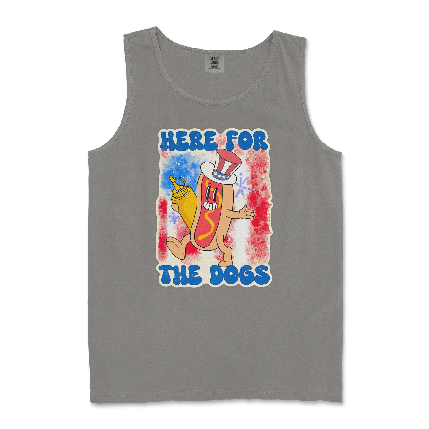 Comfort Colors Tank Top Hot Dog in Grey