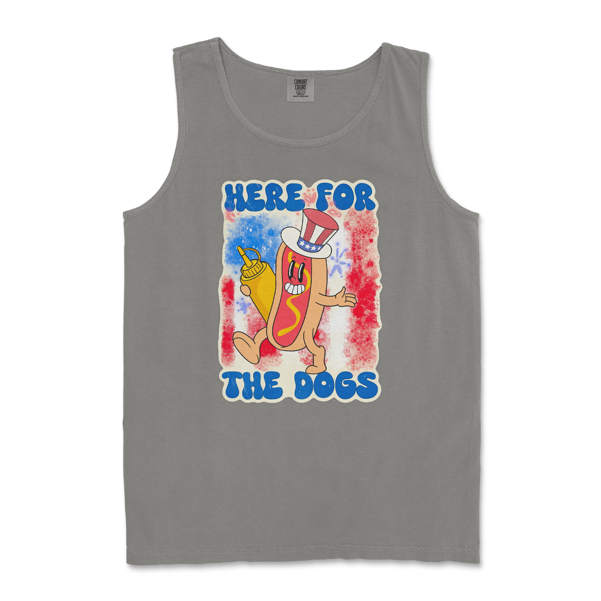 Comfort Colors Tank Top Hot Dog in Grey