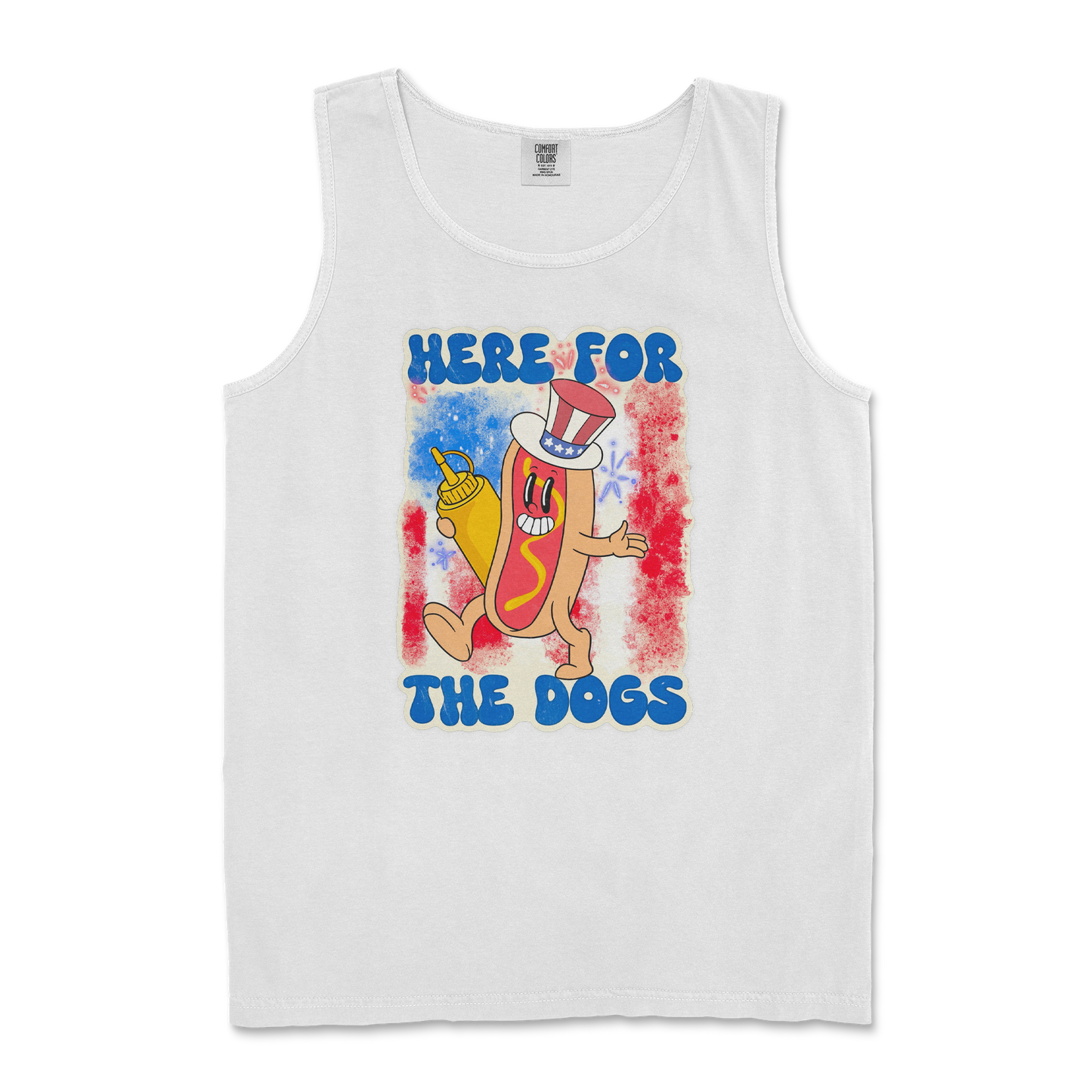 Comfort Colors Tank Top Hot Dog in White