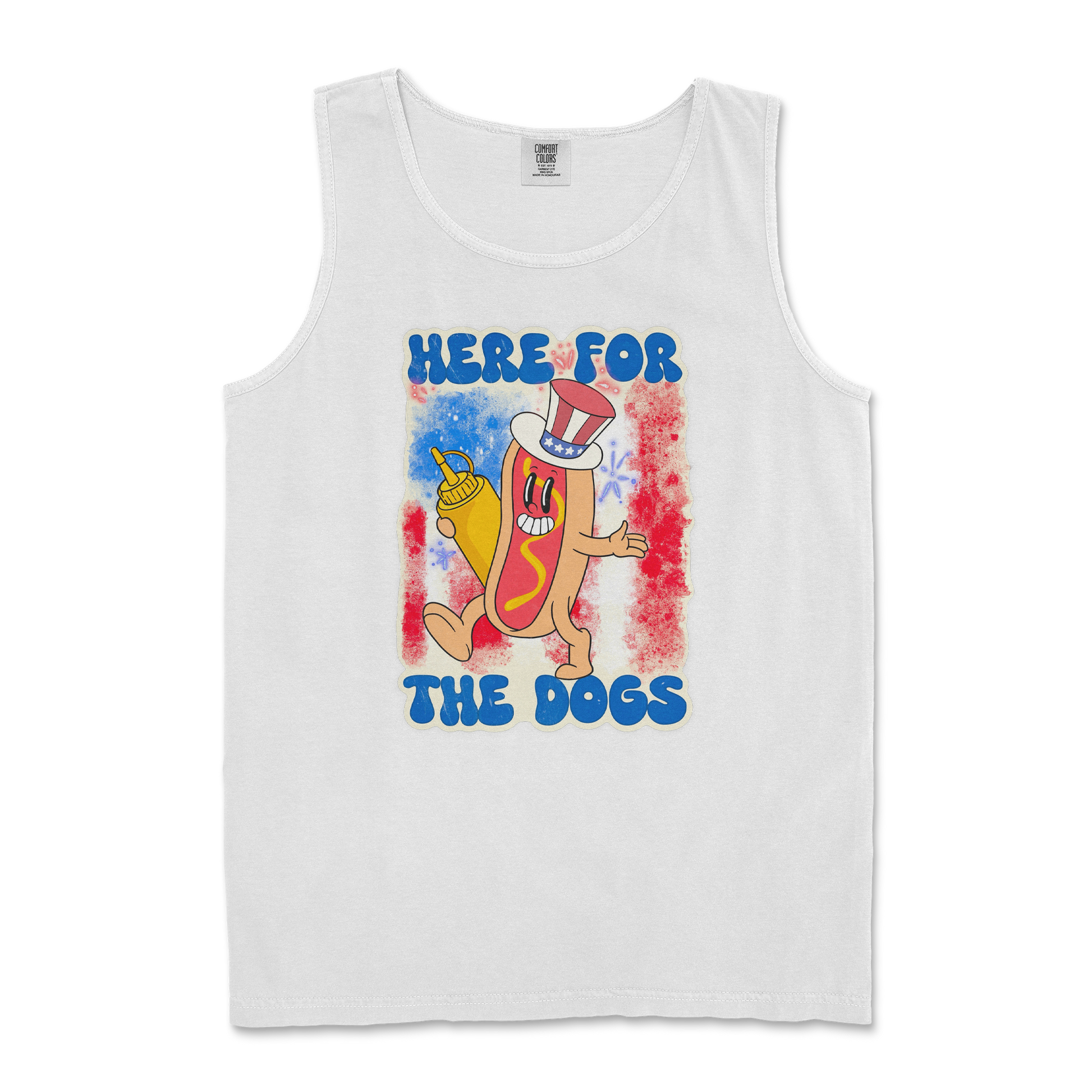 Comfort Colors Tank Top Hot Dog in White