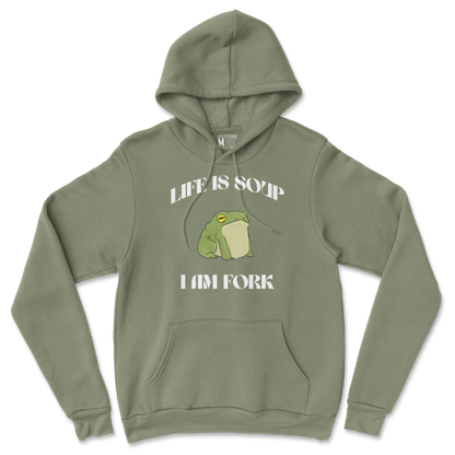 Gildan SoftStyle Hoodie I Am Fork  in Military-Green