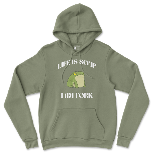 Gildan SoftStyle Hoodie I Am Fork  in Military-Green