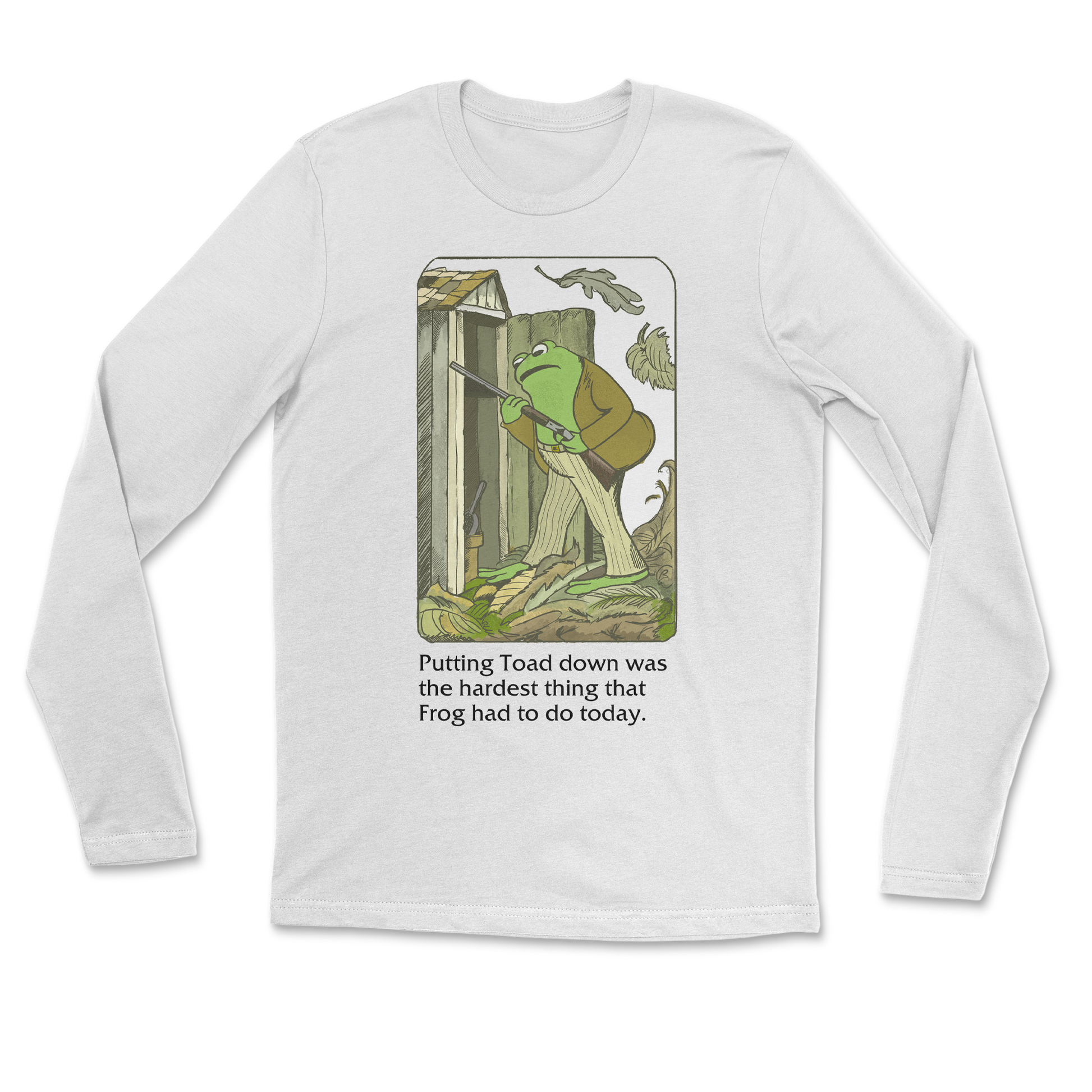 The Nice Shirt Long Sleeve Frog and Toad  in White