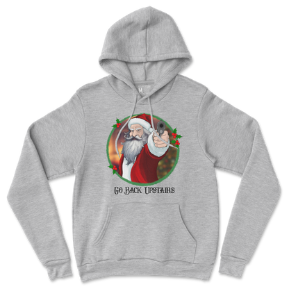 Gildan SoftStyle Hoodie Angry Santa  in Grey-Heather