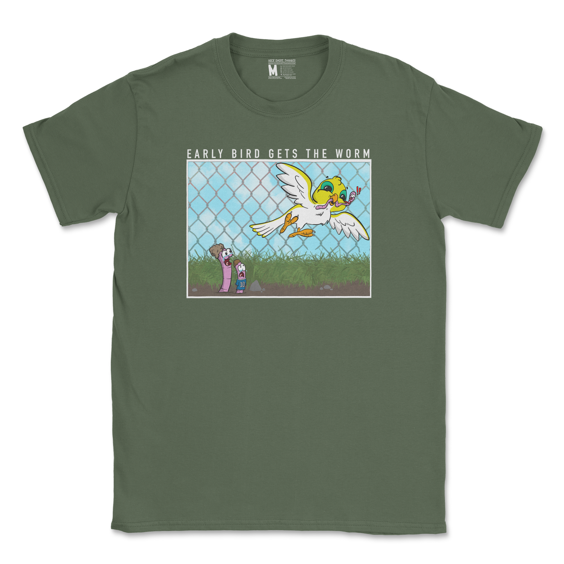 Gildan SoftStyle T-Shirt Early Bird in Military Green