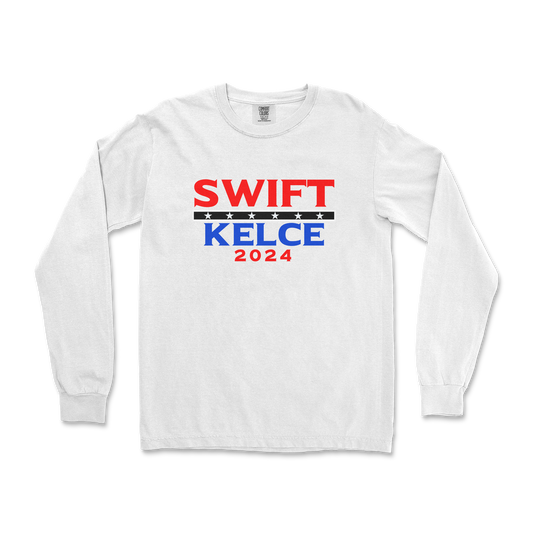 Comfort Colors Long Sleeve Swift Kelce 2024 in White