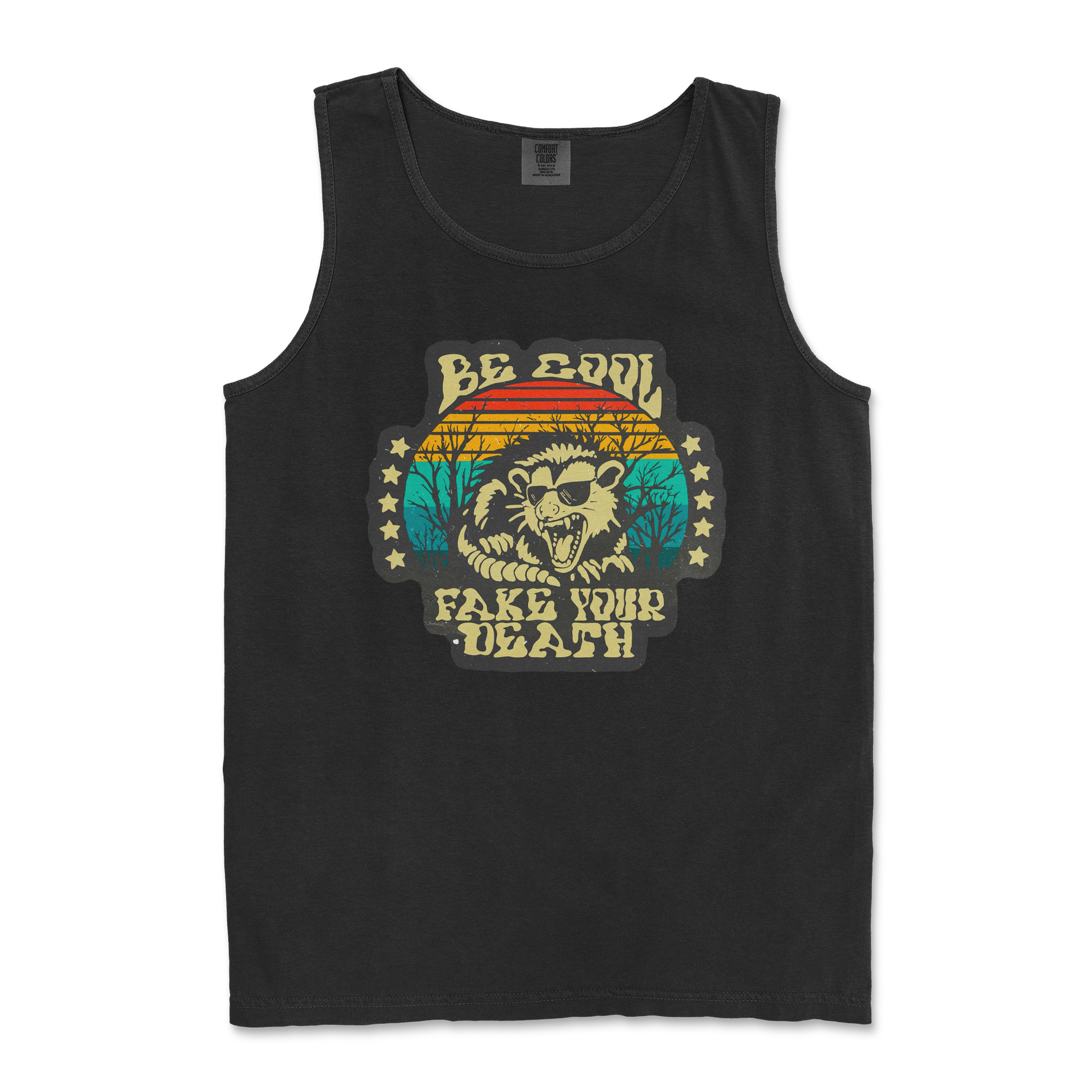 Comfort Colors Tank Top Fake Your Death in Black