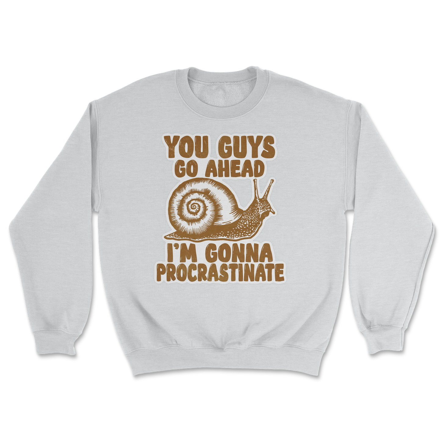 The Nice Shirt Crew Neck Procrastinating Snail  in Sports-Grey