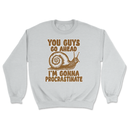 The Nice Shirt Crew Neck Procrastinating Snail  in Sports-Grey