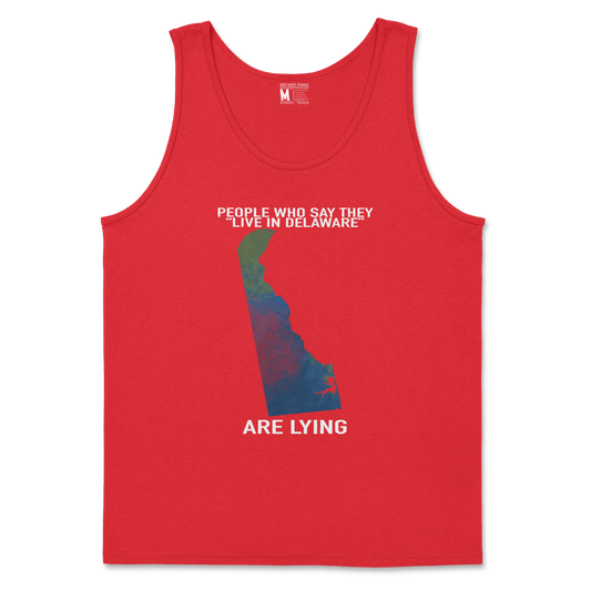 Gildan SoftStyle Tank Top Delaware Doesnt Exist in Red