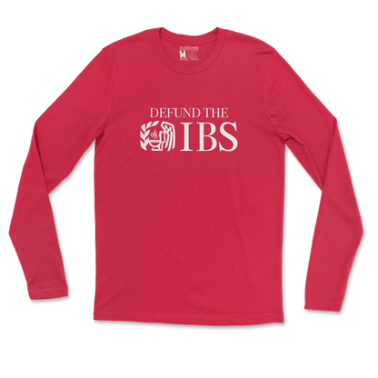 Gildan SoftStyle Long Sleeve Defund The IBS in Red