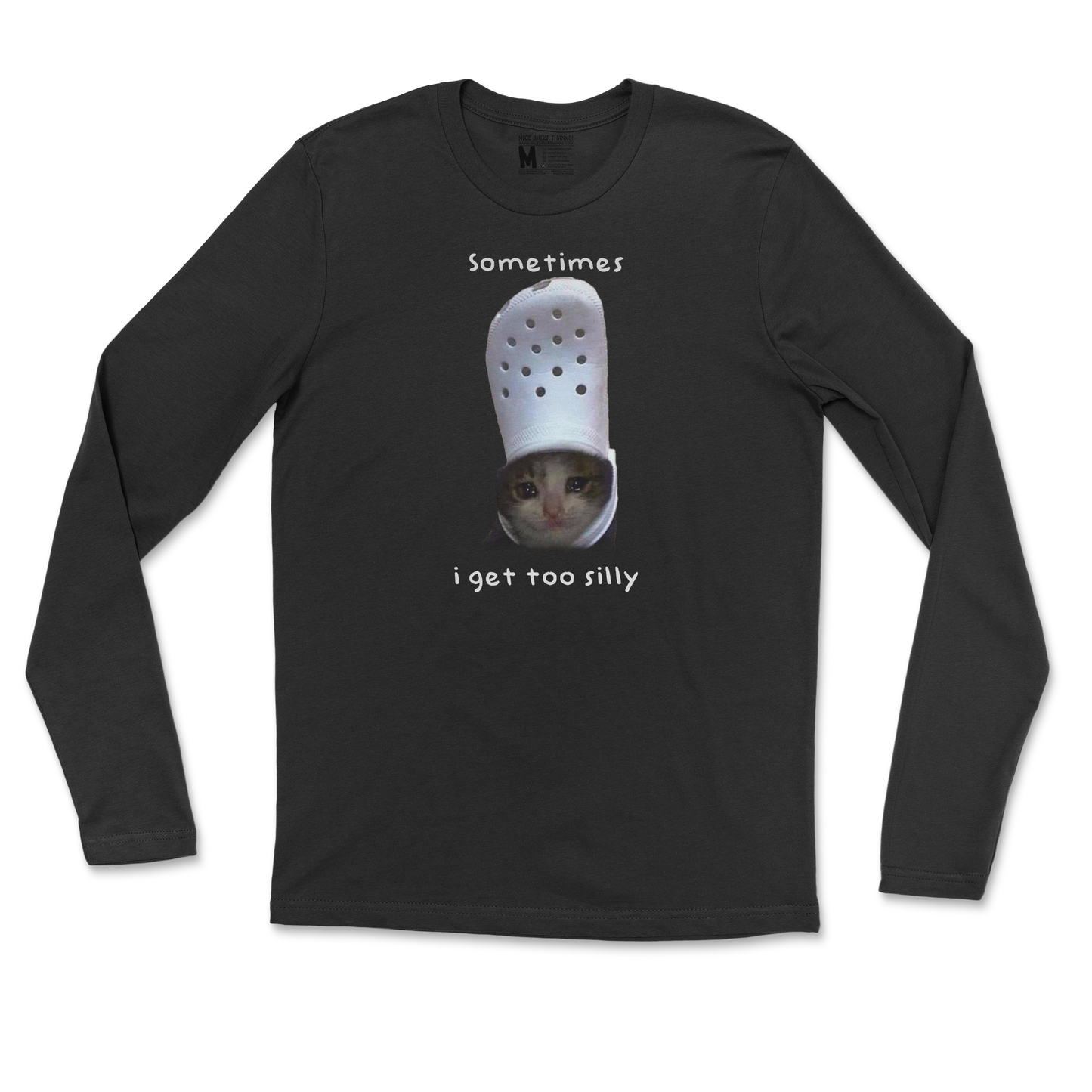 Gildan SoftStyle Long Sleeve Got Too Silly  in Black