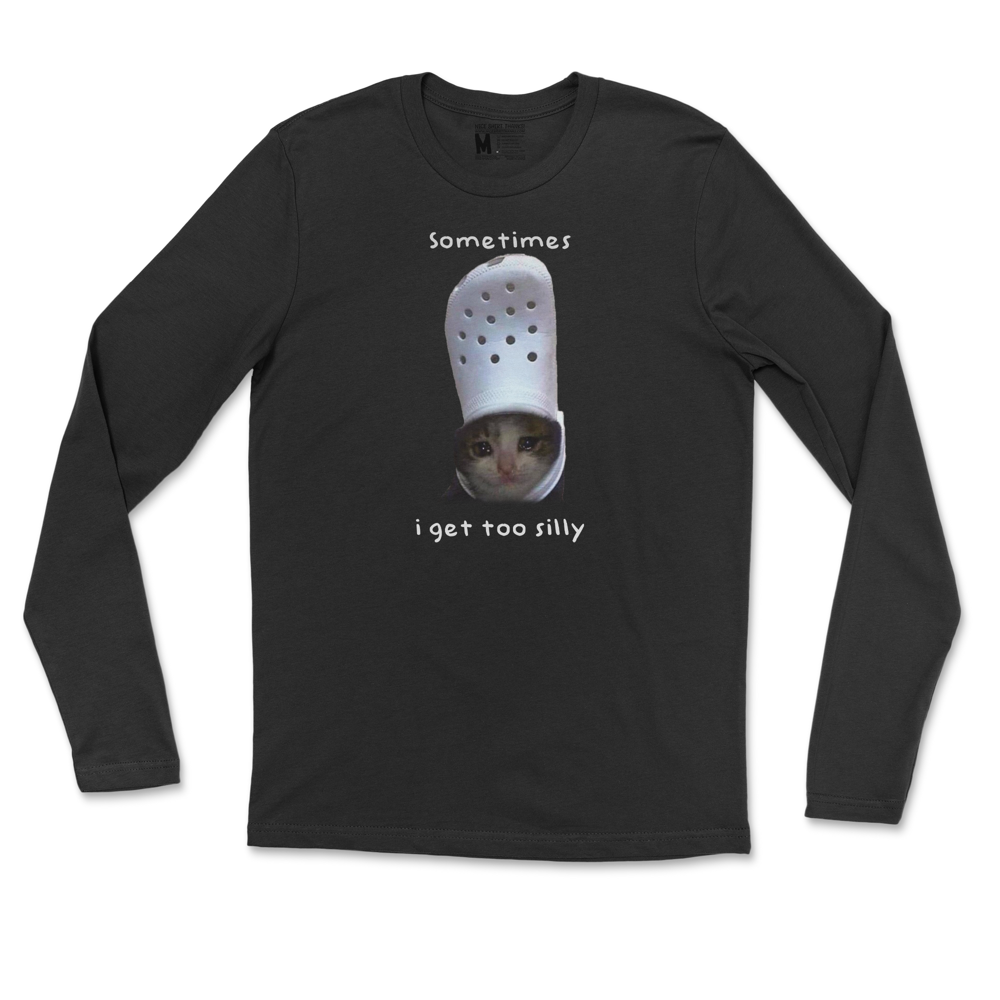 Gildan SoftStyle Long Sleeve Got Too Silly  in Black