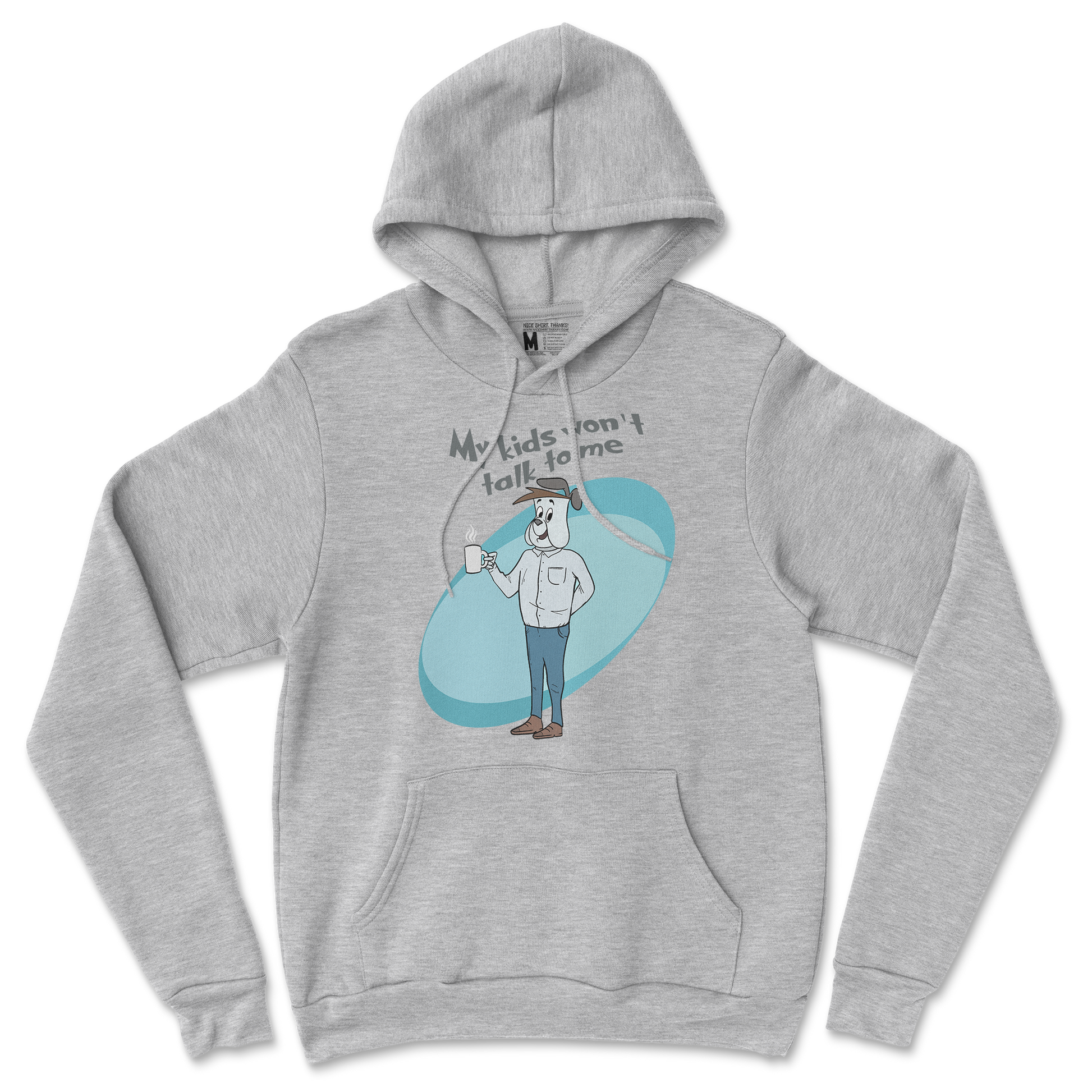 Gildan SoftStyle Hoodie My Kids Wont Talk To Me in Sports Grey