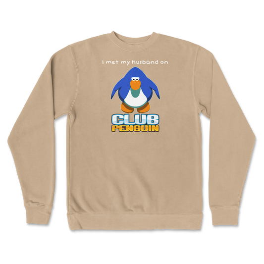 Independent Clothing Co. Crew Neck Club Penguin Husband  in Sandstone