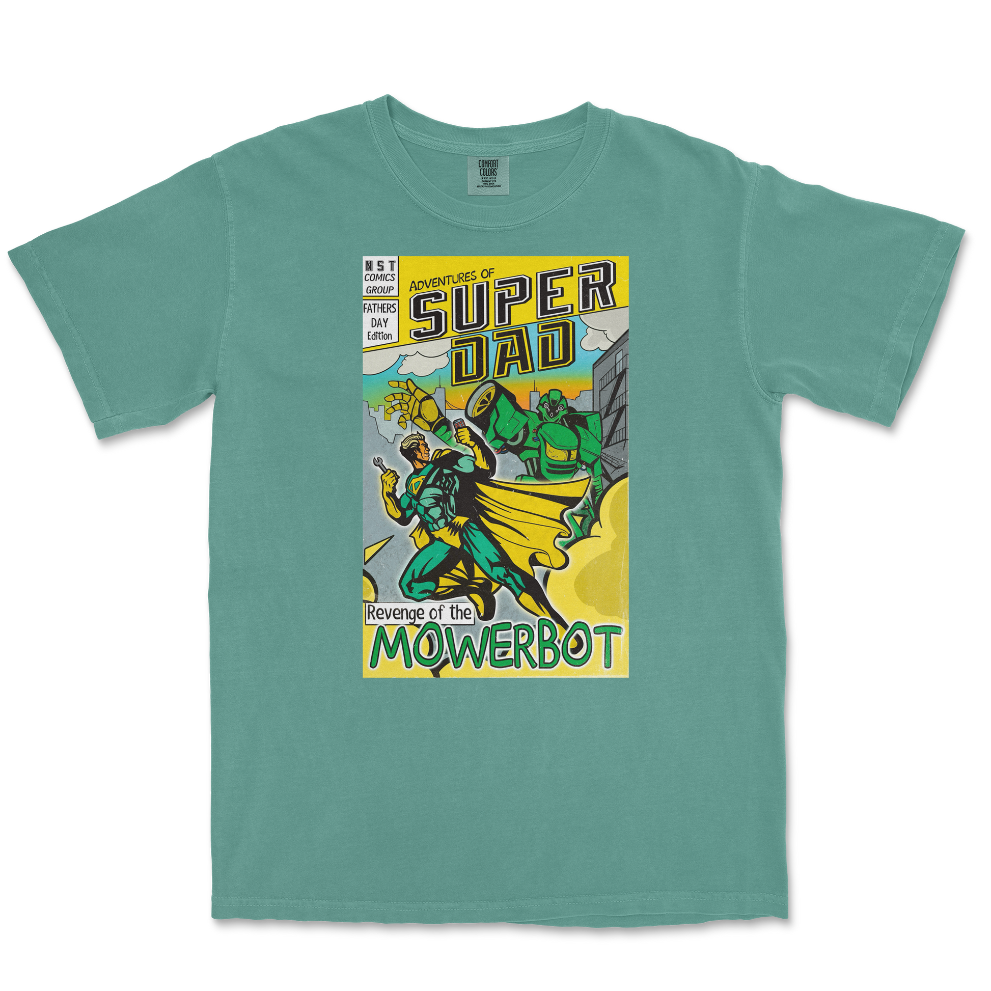 Comfort Colors T-Shirt Super Dad in Light-Green