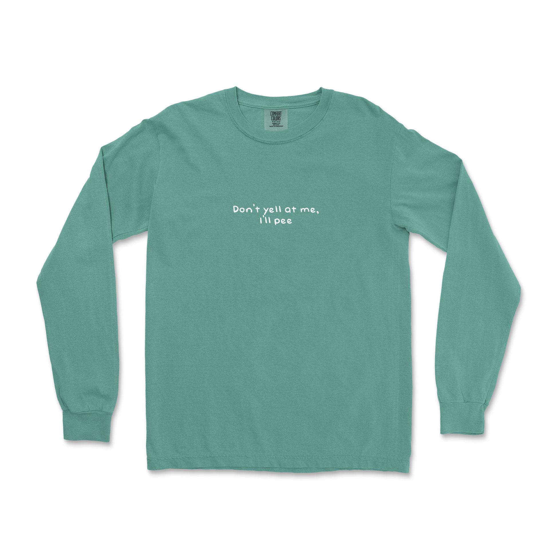 Comfort Colors Long Sleeve Dont Yell in LightGreen