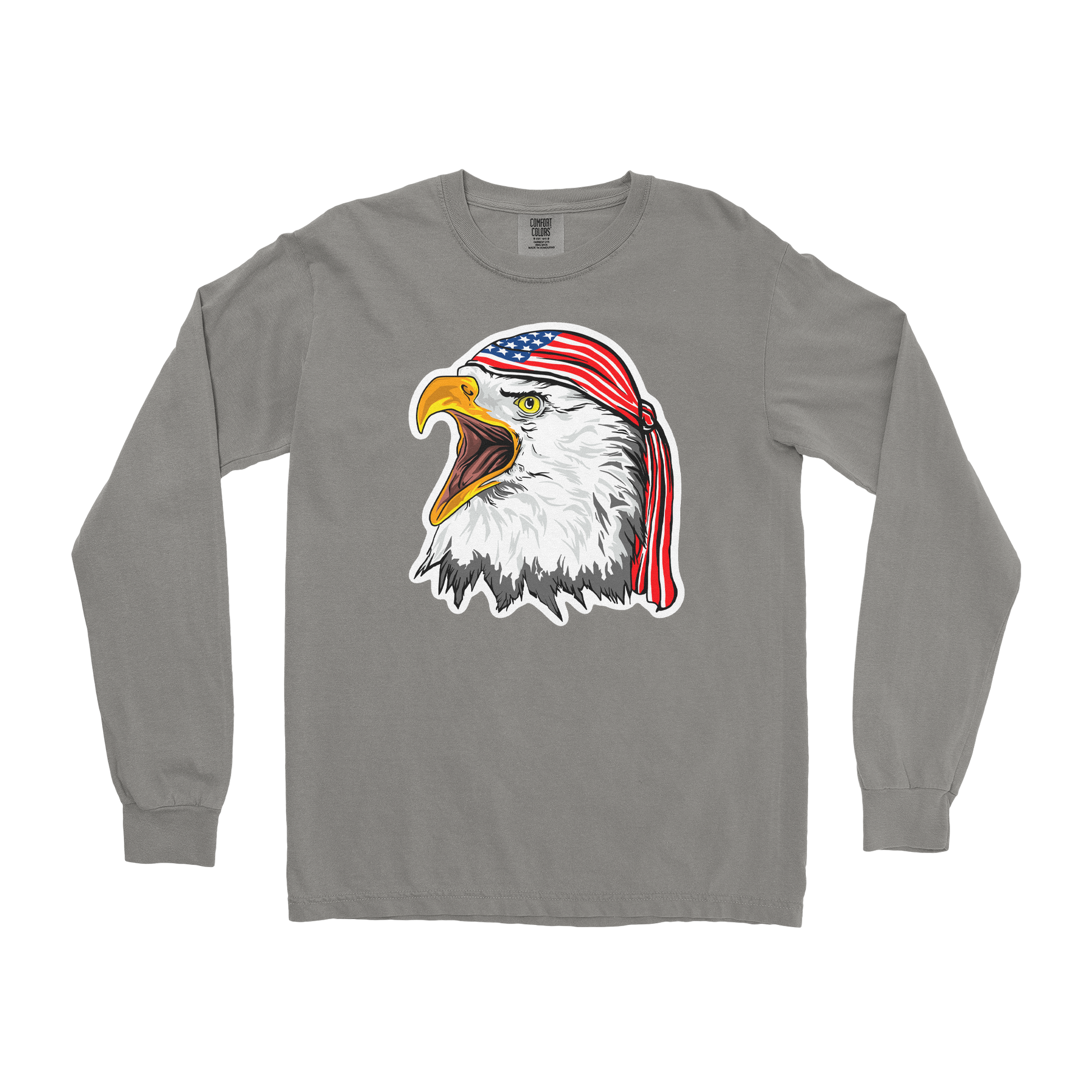 Comfort Colors Long Sleeve Freedom Eagle in Grey