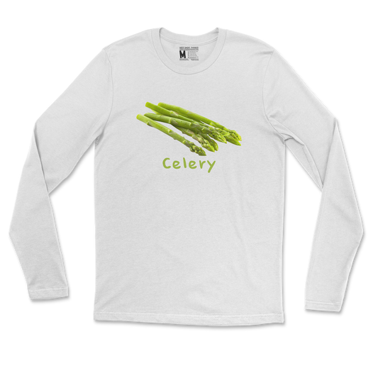 Gildan SoftStyle Long Sleeve Celery in White