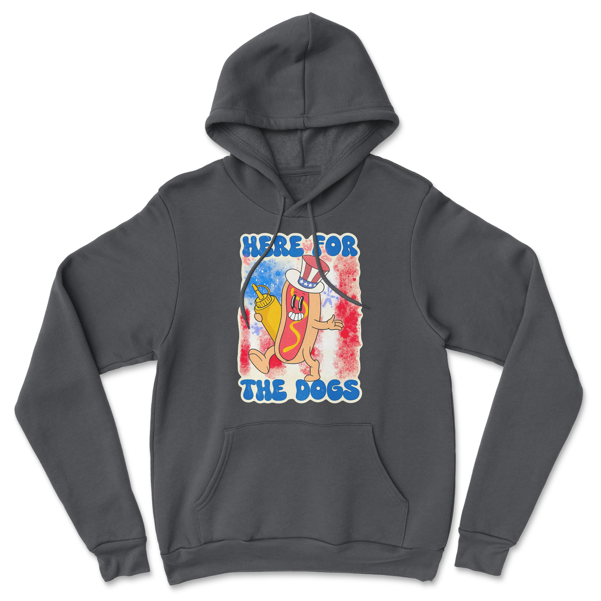 Heavy Blend Hoodie Hot Dog in Black