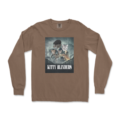 Comfort Colors Long Sleeve Kitty Blinders in Espresso