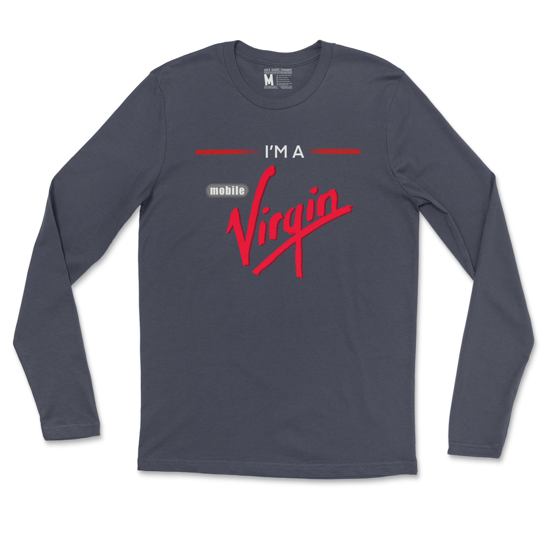 Gildan SoftStyle Long Sleeve Mobile Virgin in Navy