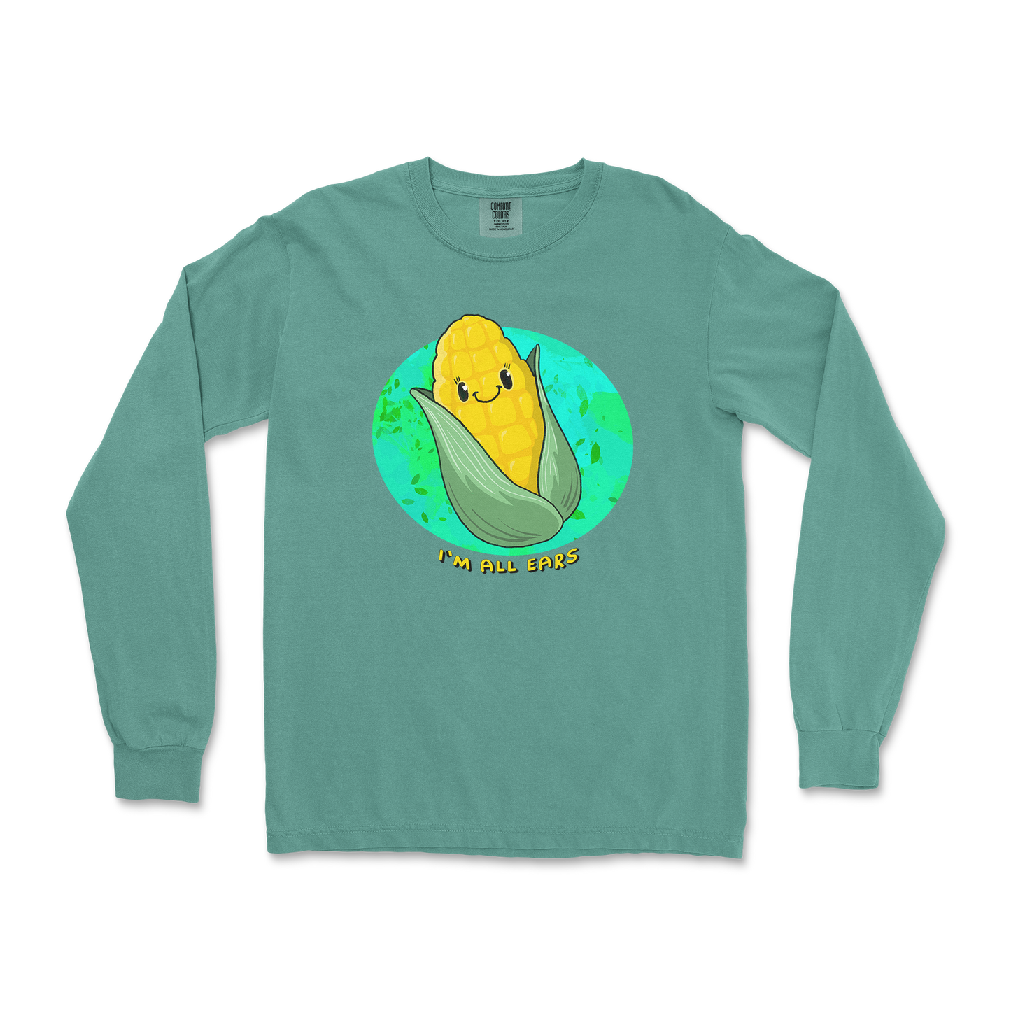 Comfort Colors Long Sleeve Mmm Corn in LightGreen