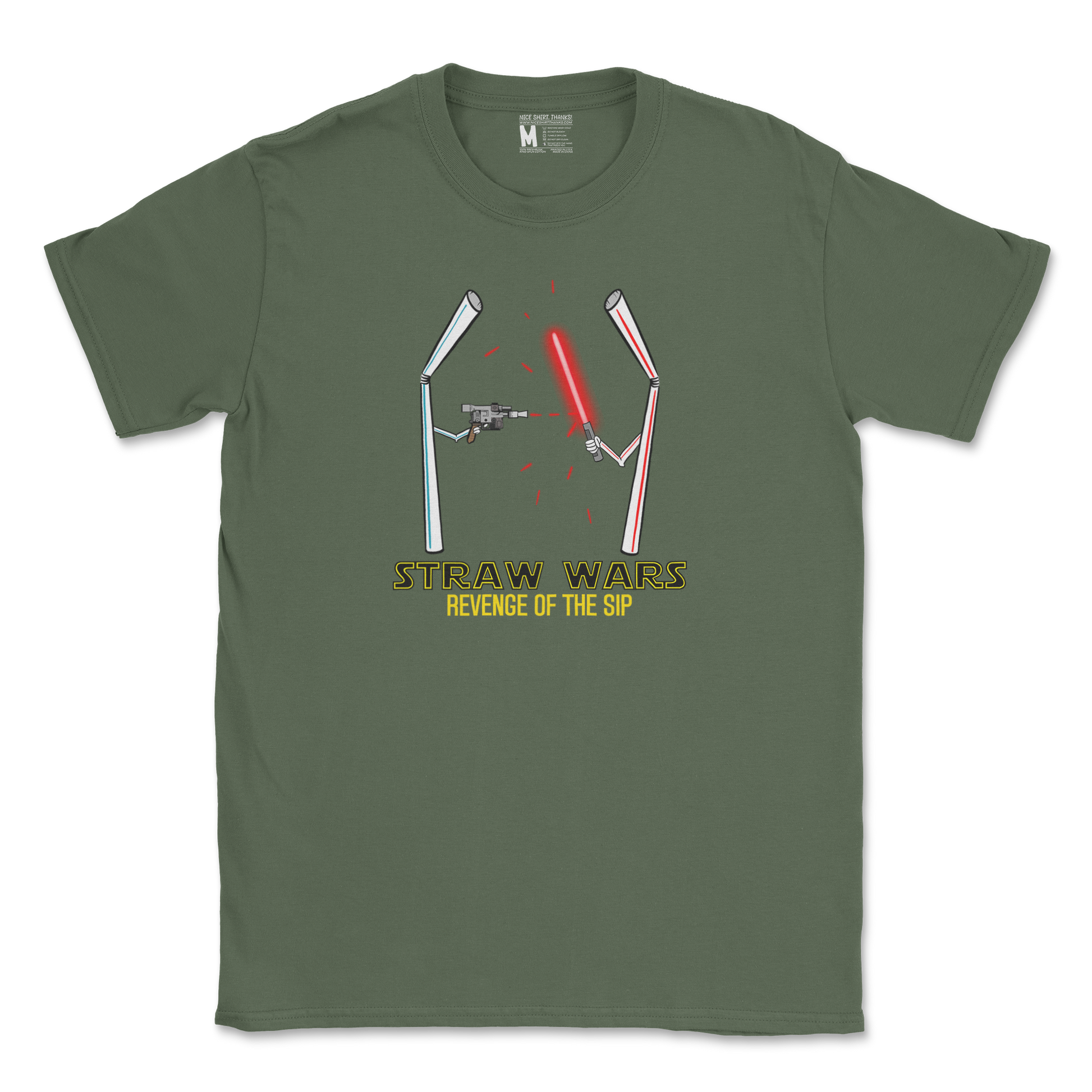 Gildan SoftStyle T-Shirt Straw Wars in Military Green