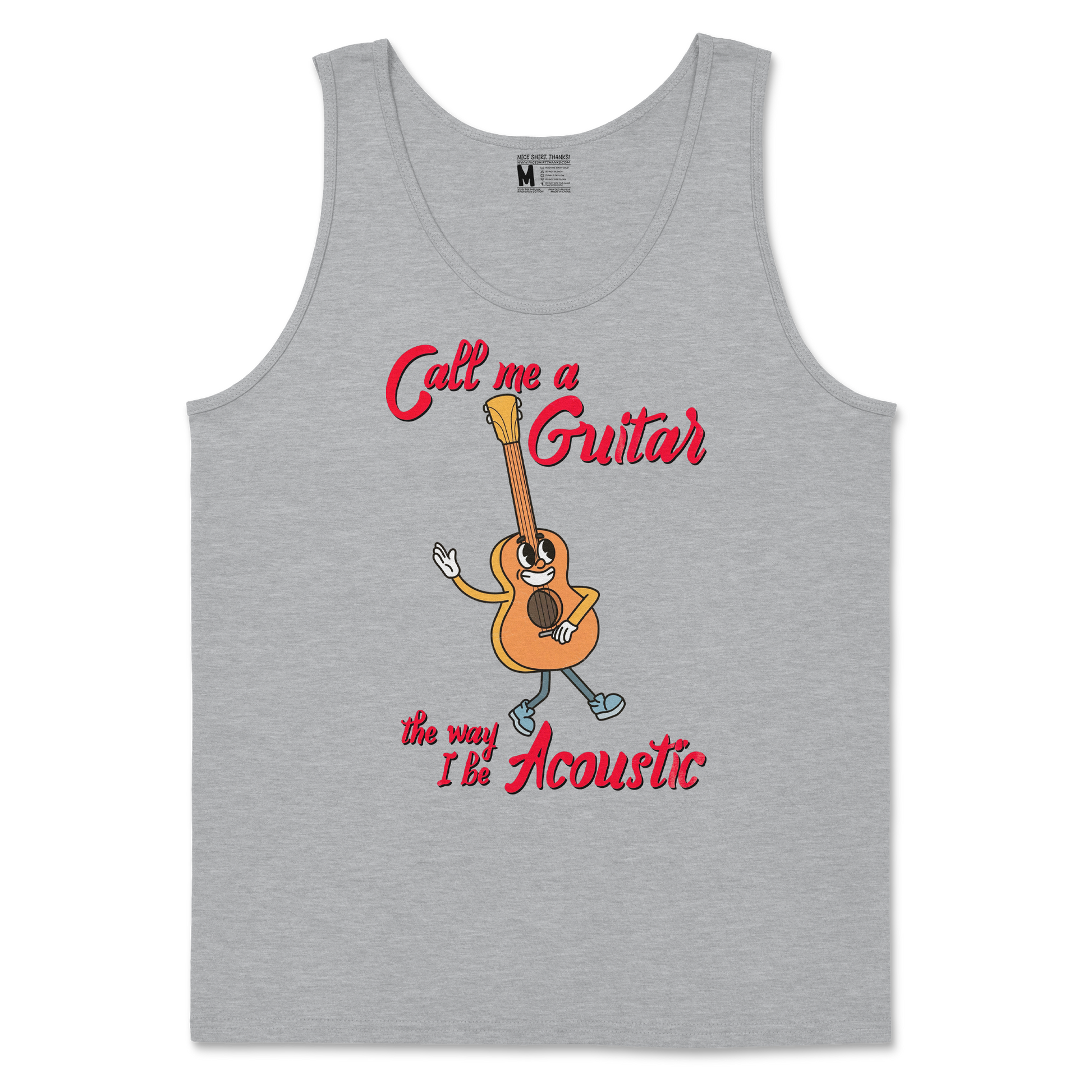 Gildan SoftStyle Tank Top I Do Be Acoustic  in Sport-Grey