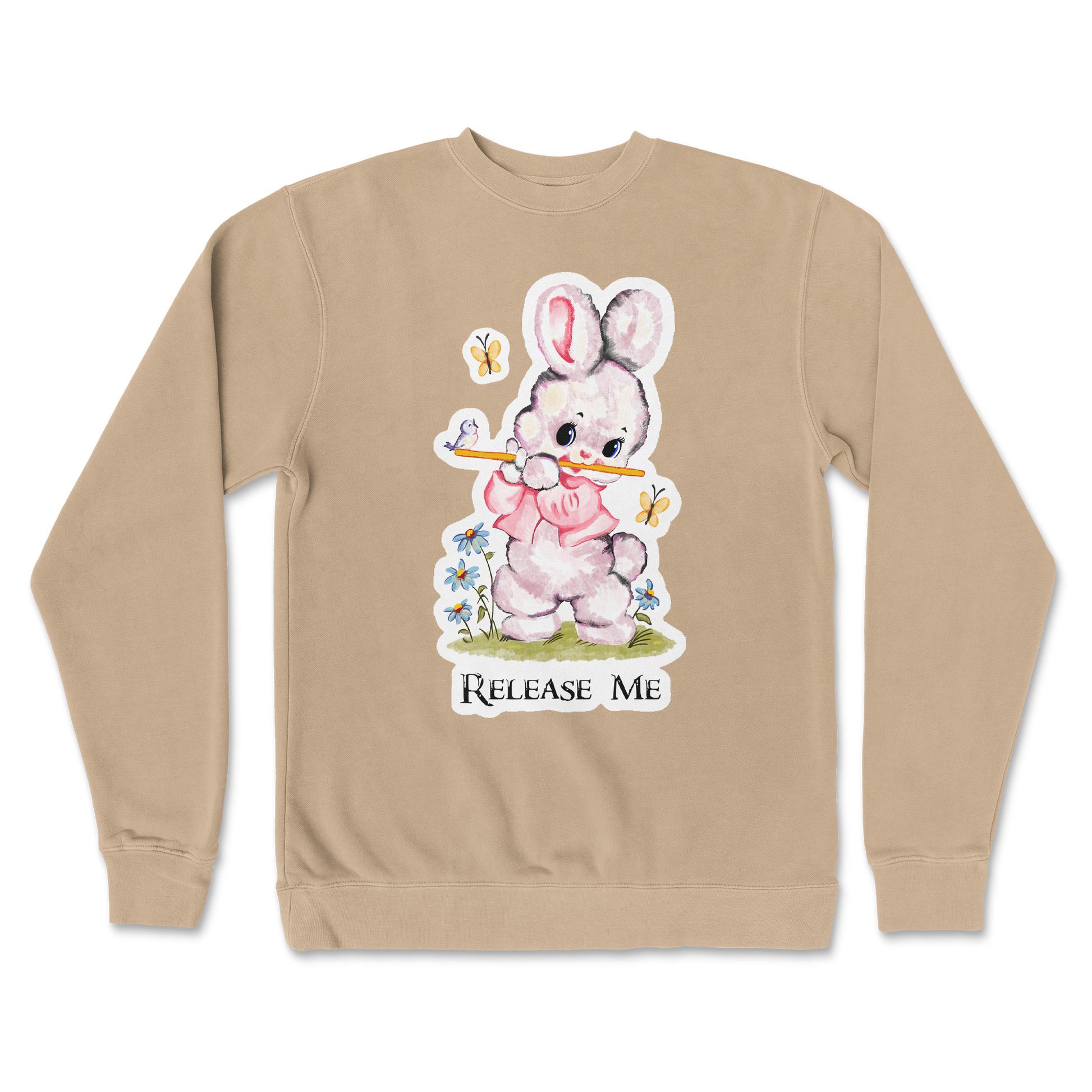 Independent Clothing Co. Crew Neck Cute Bunny in Sandstone