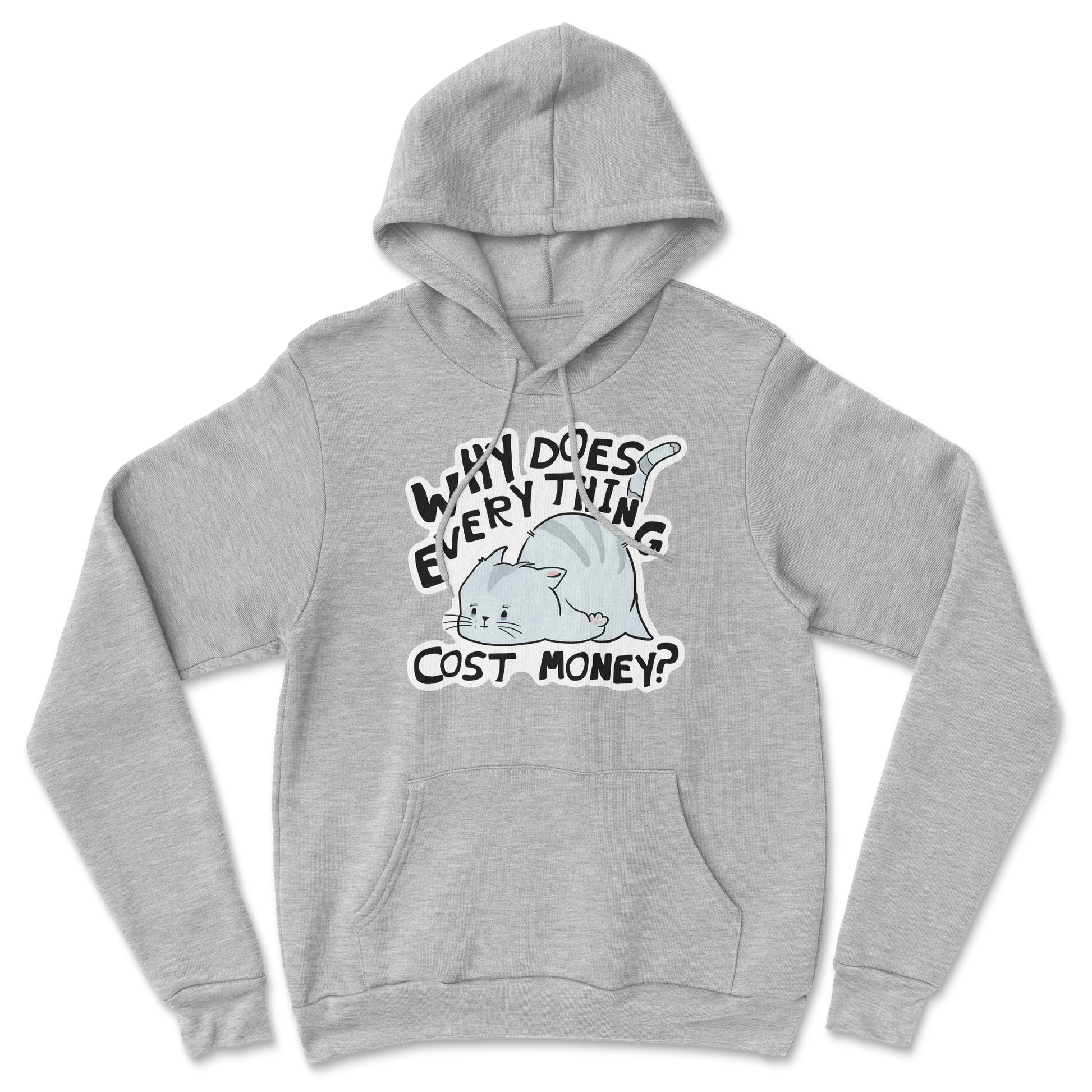 Heavy Blend Hoodie Broke Cat in Grey Heather