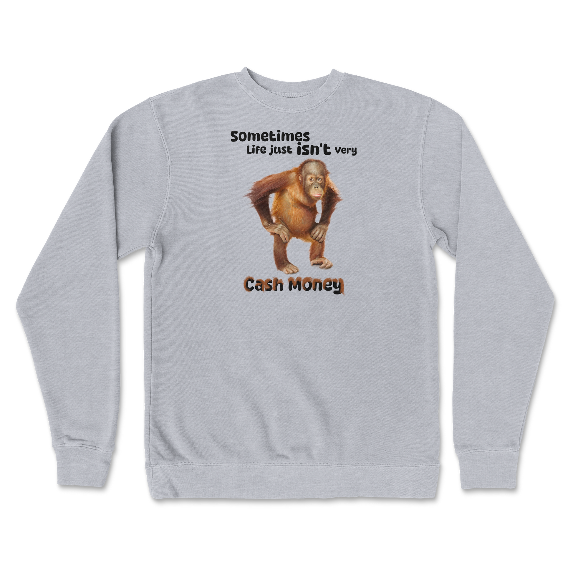 Independent Clothing Co. Crew Neck Cash Money Monkey  in Grey-Heather