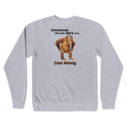 Independent Clothing Co. Crew Neck Cash Money Monkey  in Grey-Heather