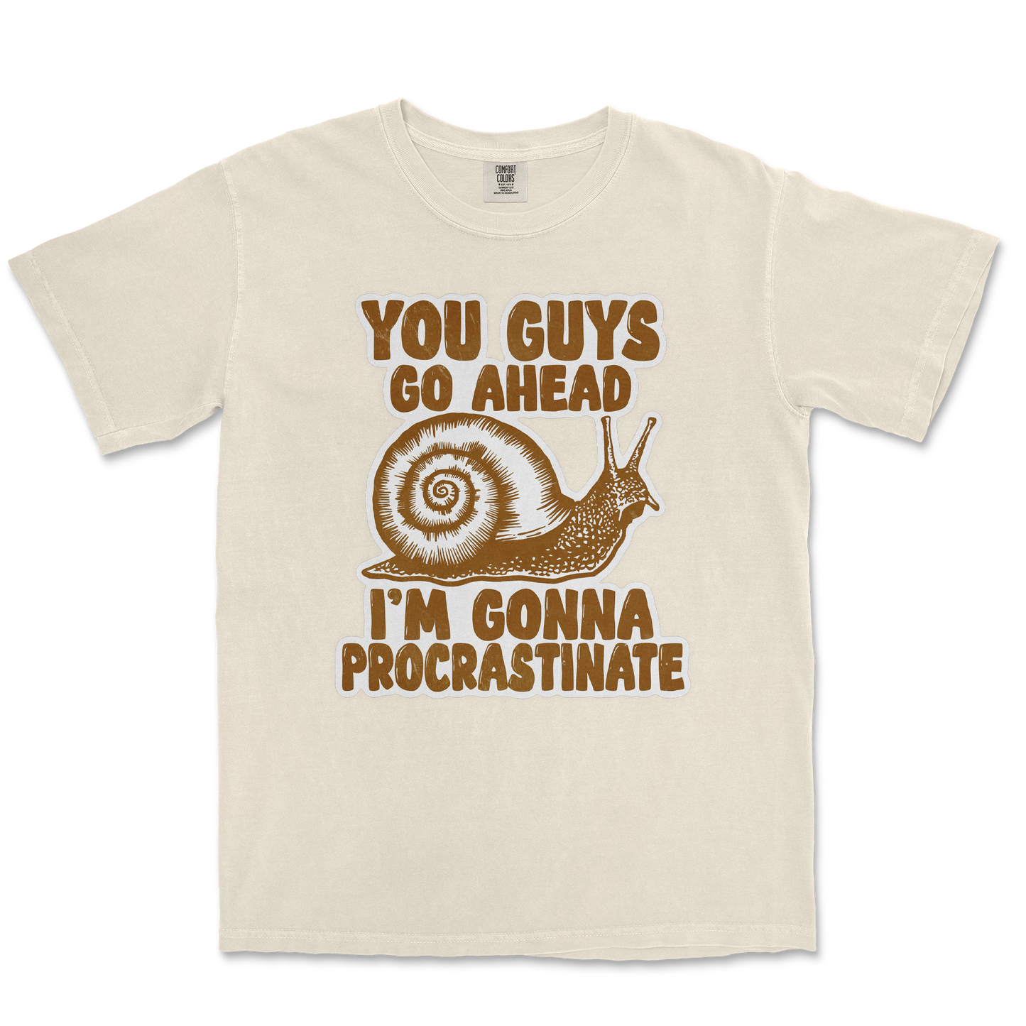 Comfort Colors T-Shirt Procrastinating Snail  in Ivory