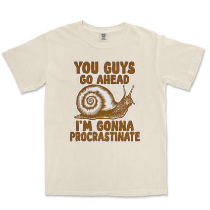 Comfort Colors T-Shirt Procrastinating Snail  in Ivory