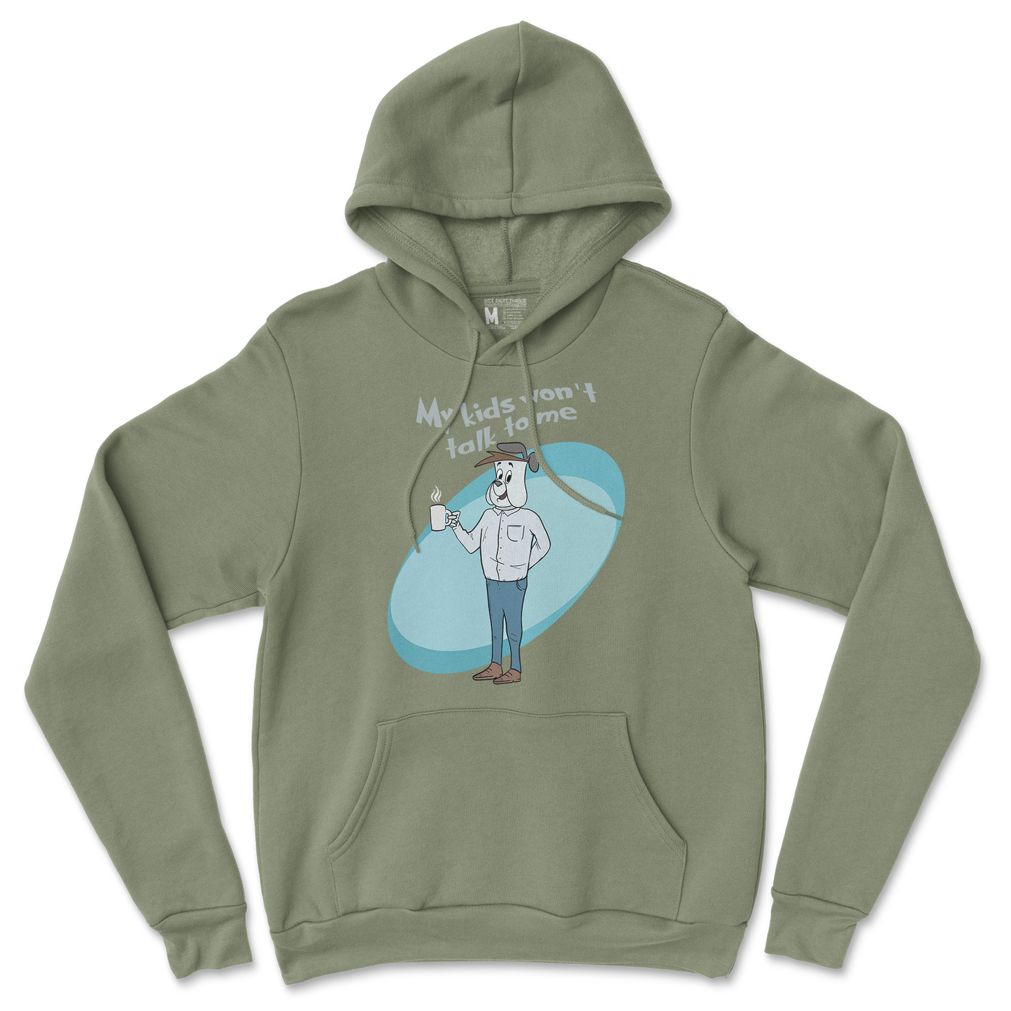 Gildan SoftStyle Hoodie My Kids Wont Talk To Me in Military Green