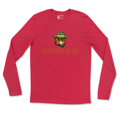 Heavy Blend Long Sleeve Defund Smokey Bear in Red
