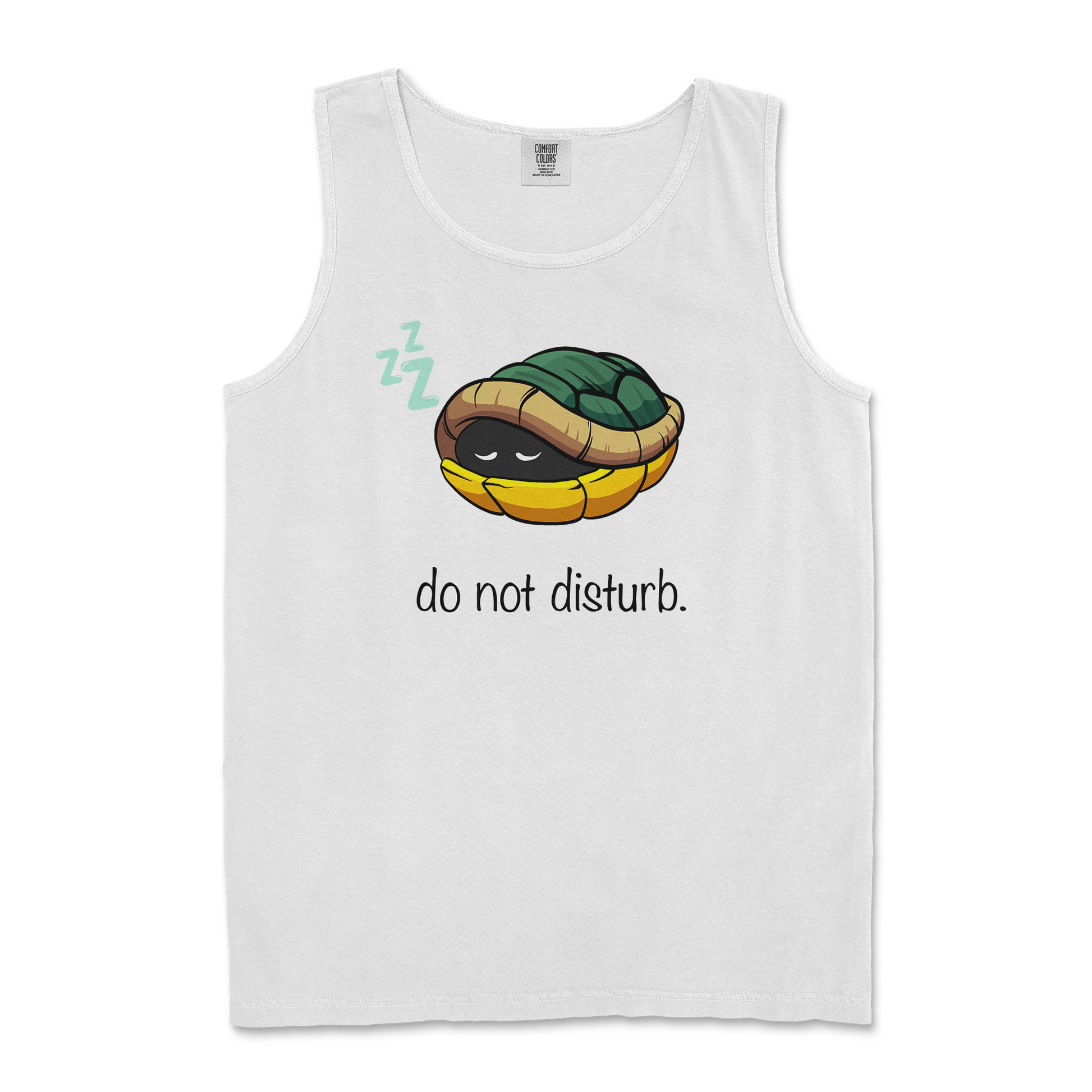 Comfort Colors Tank Top Sleepin Turtle in White