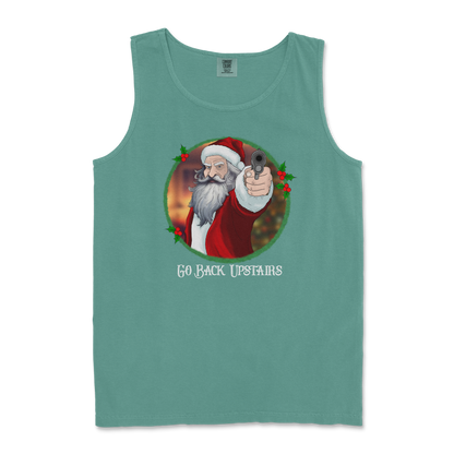 Comfort Colors Tank Top Angry Santa  in Light-Green