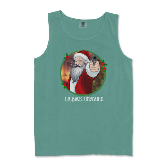 Comfort Colors Tank Top Angry Santa  in Light-Green