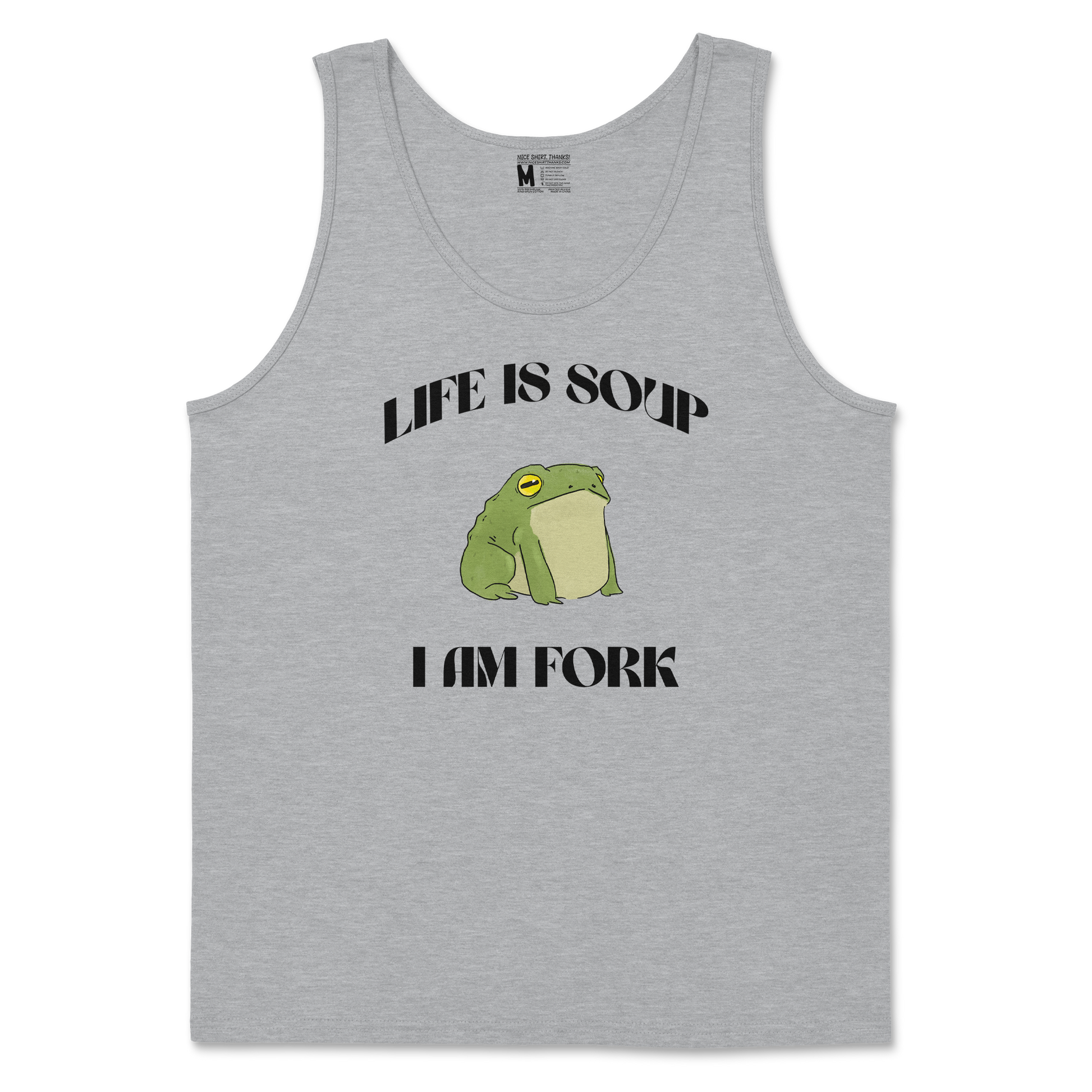 Gildan SoftStyle Tank Top I Am Fork  in Sport-Grey